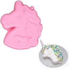 MoldFun 유니콘 케이크 팬, BPA 무료 및 붙지 않는 조랑말 말 머리 실리콘 베이킹 트레이 금형 소녀 유니콘 생일 파티 Bakeware 용품기구 도구 : 가정 및 주방