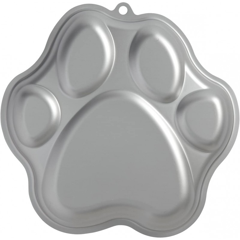 Wilton Paw Print 케이크 팬, 실버, 알루미늄: 참신 케이크 팬: 가정 및 주방