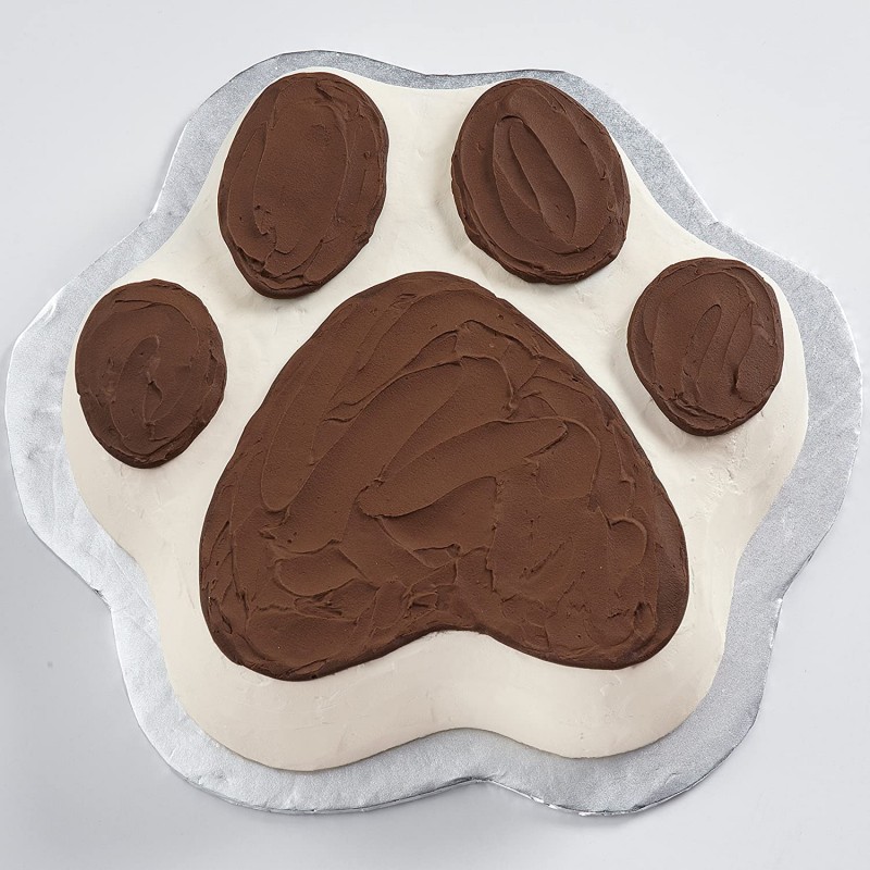 Wilton Paw Print 케이크 팬, 실버, 알루미늄: 참신 케이크 팬: 가정 및 주방