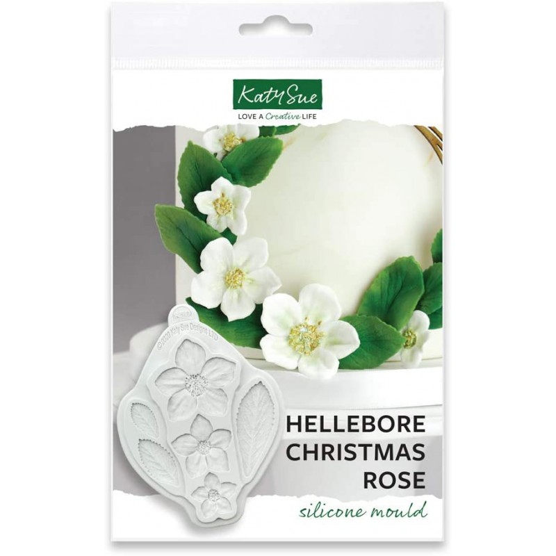 Hellebore 크리스마스 로즈 실리콘 몰드 케이크 장식, 공예, 컵 케이크, Sugarcraft, 사탕, 카드 및 점토, 식품 안전 승인, 영국산: 가정 및 주방