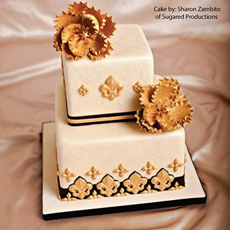 놀라운 금형 Fleur De Lis 실리콘 케이크 테두리 금형 | 케이크 장식 | 퐁당 | Gumpaste Icing : 가정 및 주방
