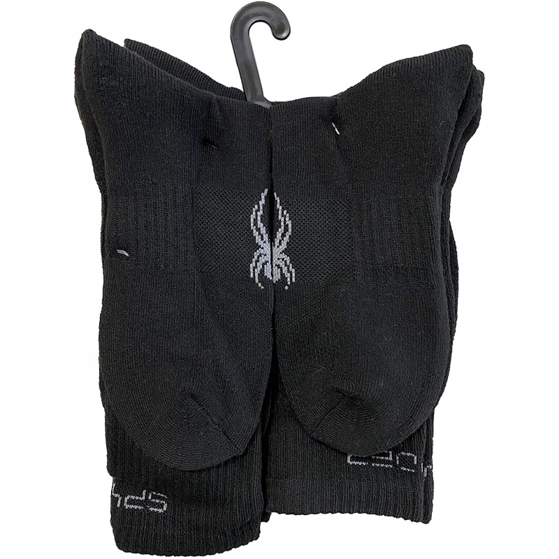 Spyder - 5-pair Crew Socks - Black with Spyder Emblem , Shoes & Jewelry