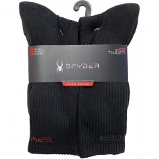 Spyder - 5-pair Crew Socks - Black with Spyder Emblem , Shoes & Jewelry