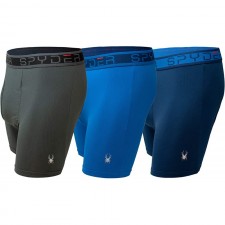 Spyder Performance Mesh Mens Boxer Briefs 스포츠 속옷 3팩 /플라이 프론트 (미디엄, 네이비/블루/그레이) : 의류, 신발 및 보석