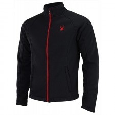 Spyder Men's Stellar Jacket Sherpa Lined Bonded Fleece (Black/Red, Medium) : 의류, 신발, 보석