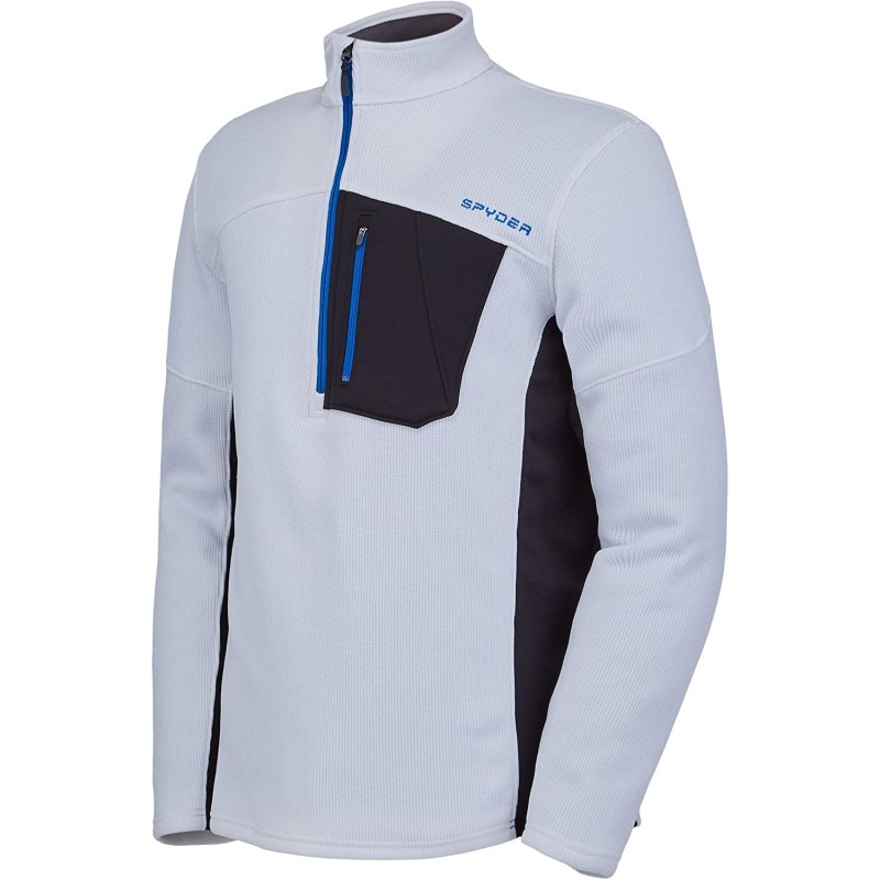 Spyder Active Sports Mens Bandit Half Zip, White, Large : 스포츠 & 아웃도어