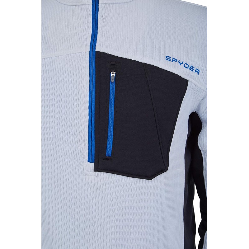 Spyder Active Sports Mens Bandit Half Zip, White, Large : 스포츠 & 아웃도어