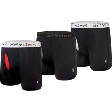 Spyder Performance Mesh Mens Boxer Briefs 스포츠 속옷 3팩 /Fly Front (Large, Black/Black/Black) : 의류, 신발 및 보석