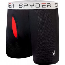 Spyder Performance Mesh Mens Boxer Briefs 스포츠 속옷 3팩 /Fly Front (Large, Black/Black/Black) : 의류, 신발 및 보석