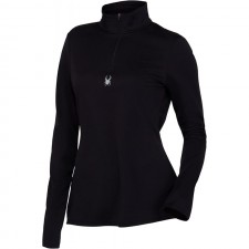 Spyder Women's Tempting Zip T-Neck – Ladies Pullover Long Sleeve Active Shirt, Small, Black : 의류, 신발 및 보석