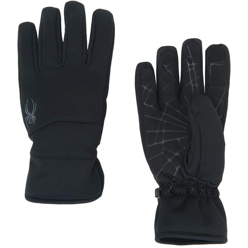 Spyder Men's Facer Conduct Softshell Glove, Black/Black/Black, Small : Sports & Outdoors