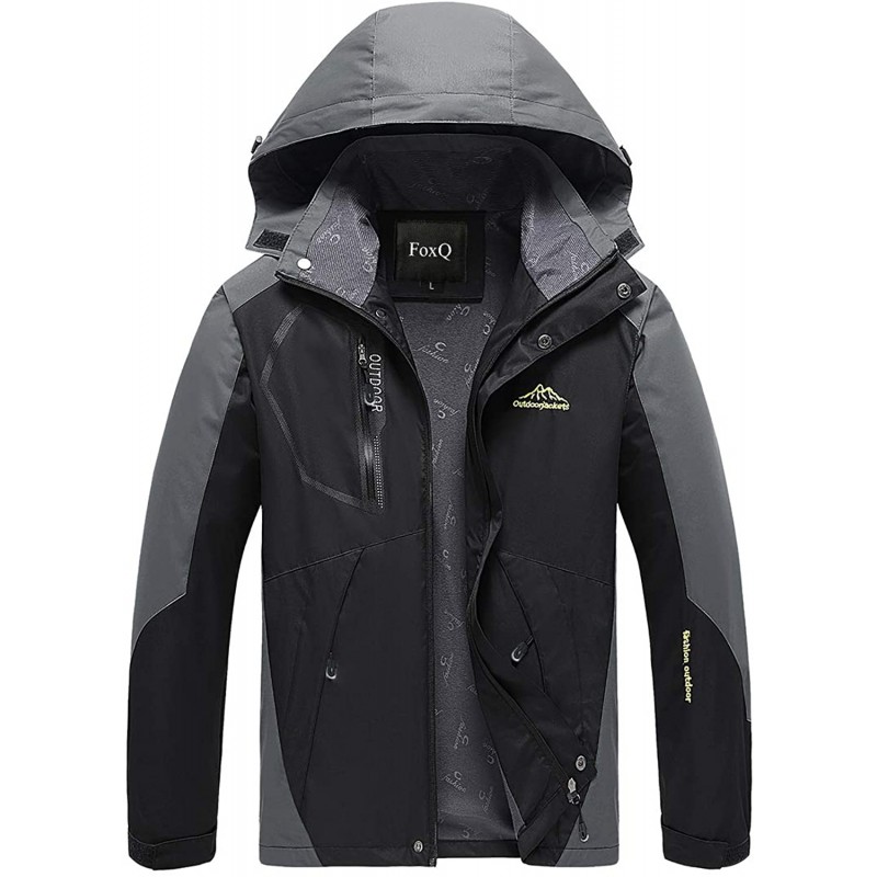 FoxQ Men's Lightweight Softshell Windbreaker 방수 Rain Tactical Jacket Big Outdoor 하이킹 코트 (Medium, A Black) : 스포츠 & 아웃도어