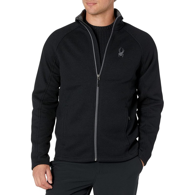 Spyder Men's Constant Full Zip Mid Wt Stryke Jacket, Black/Black, X-Large : 스포츠 & 아웃도어