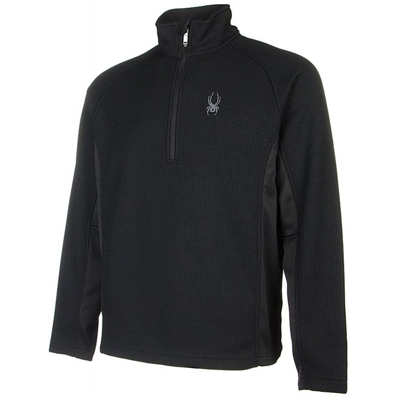 Spyder 남성 아웃바운드 하프 지퍼 Mid Weight Stryke Fleece,X-Small,Black/Black/Black : 의류, 신발 및 보석