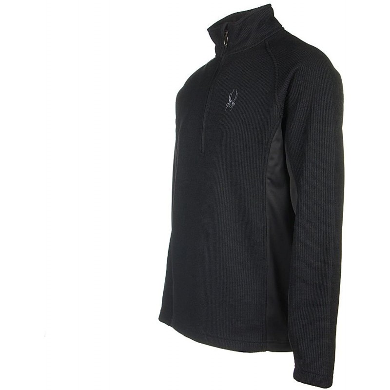 Spyder 남성 아웃바운드 하프 지퍼 Mid Weight Stryke Fleece,X-Small,Black/Black/Black : 의류, 신발 및 보석