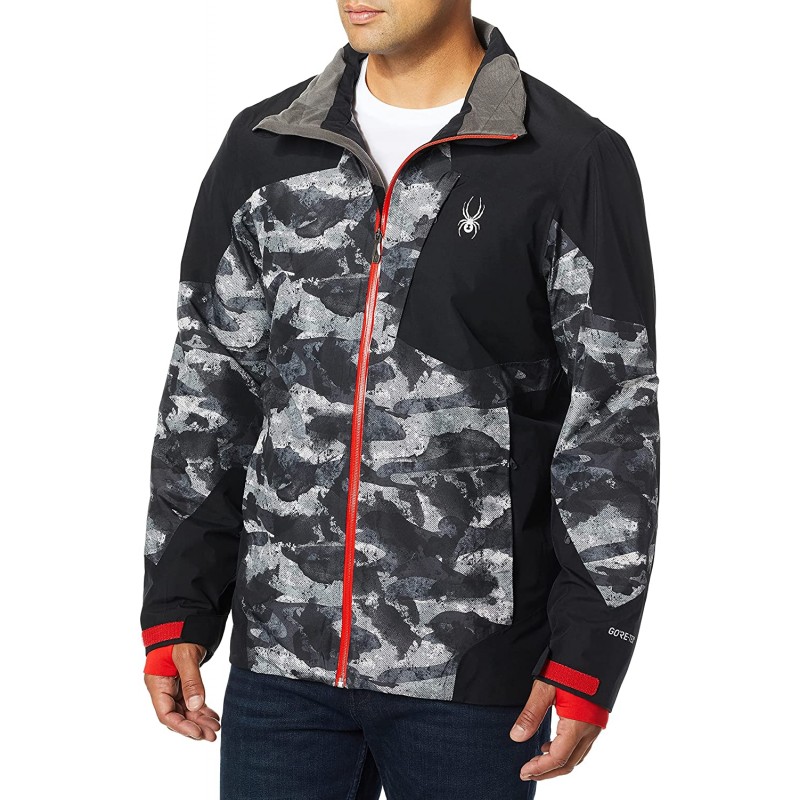 Spyder Men's Chambers Gore-tex Ski Jacket, Camo Distress Print/Black/Volcano, X-Large : 의류, 신발 및 보석