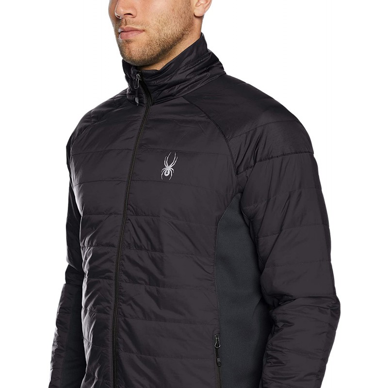 Spyder Men's Glissade Full Zip Primaloft Insulator Jacket, Black/Black/Black, Large : 의류, 신발 및 보석