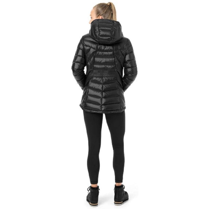 Spyder 여성용 Syrround 후디 다운 재킷, 블랙/블랙, 미디엄 : 의류, 신발 및 보석