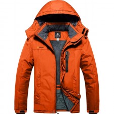 GEMYSE 남성용 산악 방수 스키 스노우 자켓 겨울 방풍 레인 자켓 (오렌지, 미디엄) : 의류, 신발 및 보석