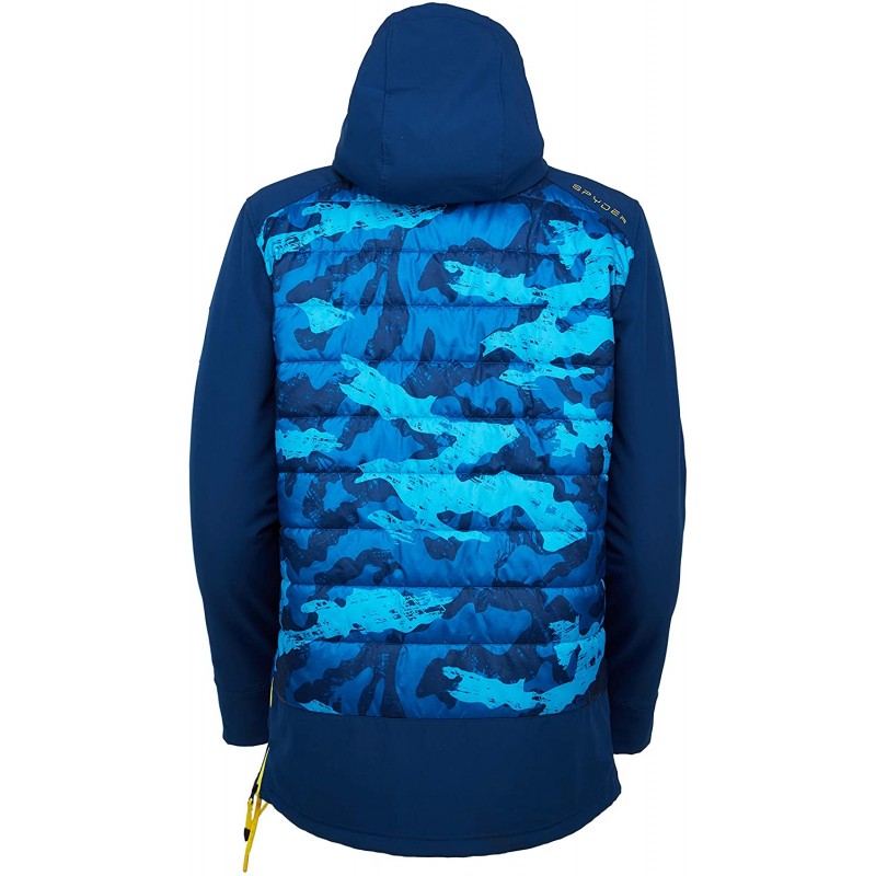 Spyder Active Sports Mens Usst The Hybrid Anorak, Blue CAMO, Medium : 의류, 신발 및 보석