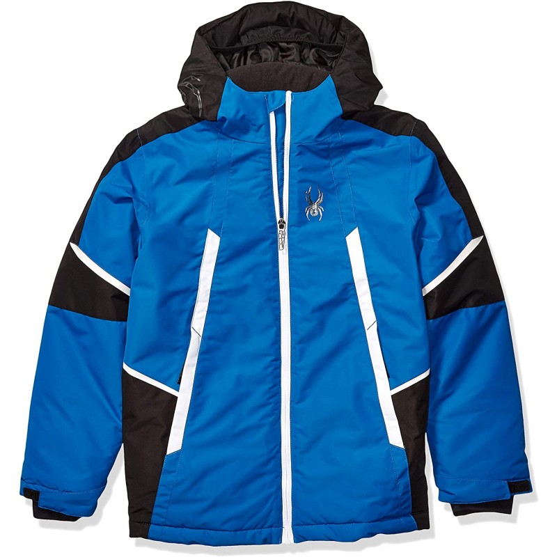 Spyder Boys' Big City to Slope Full Zip Hooded Jacket with Poly Fill-Blue, Old Glory(F19), Small(8): 의류, 신발 및 보석