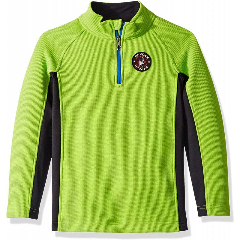 Spyder Boys' Bandit Half Zip Stryke Jacket, Fresh/Black/Turkish Sea, Small : 의류, 신발 및 보석