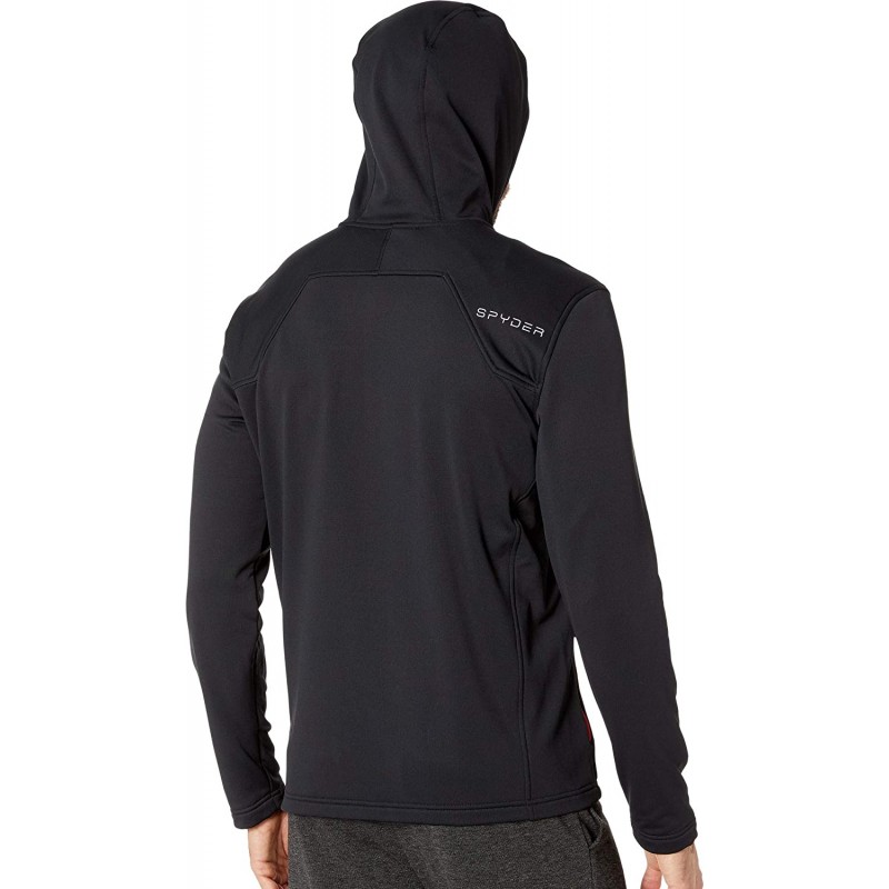 Spyder Men's Chambers Full Zip Hard Face Tech Fleece Hoody, Black, Small : 의류, 신발 및 보석