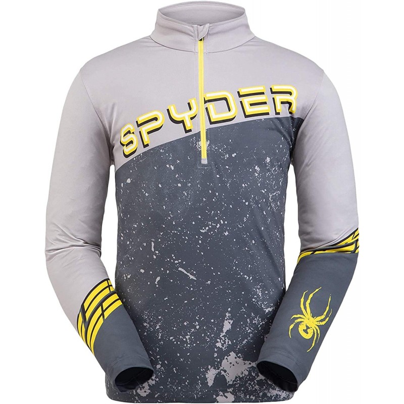 Spyder Men's Mandate Zip T-Neck – 풀오버 긴팔 액티브 셔츠, Large, Alloy : 스포츠 & 아웃도어