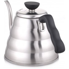 Hario V60 Buono 스테인레스 스틸 거위 목 모양의 커피 주전자, Stovetop (1.2L / 1200mL)