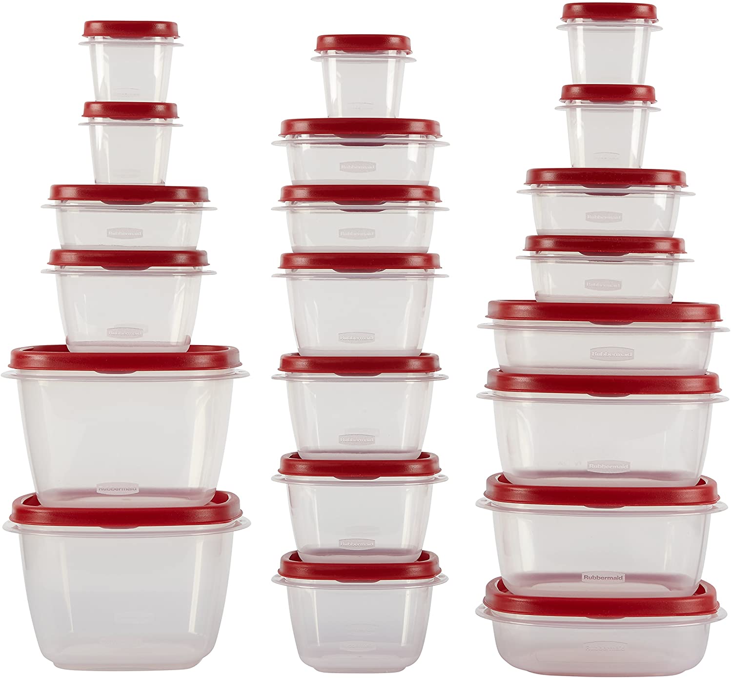 Rubbermaid Easy 뚜껑 찾기 식품 저장 용기, Racer Red, 42-Piece Set 1880801