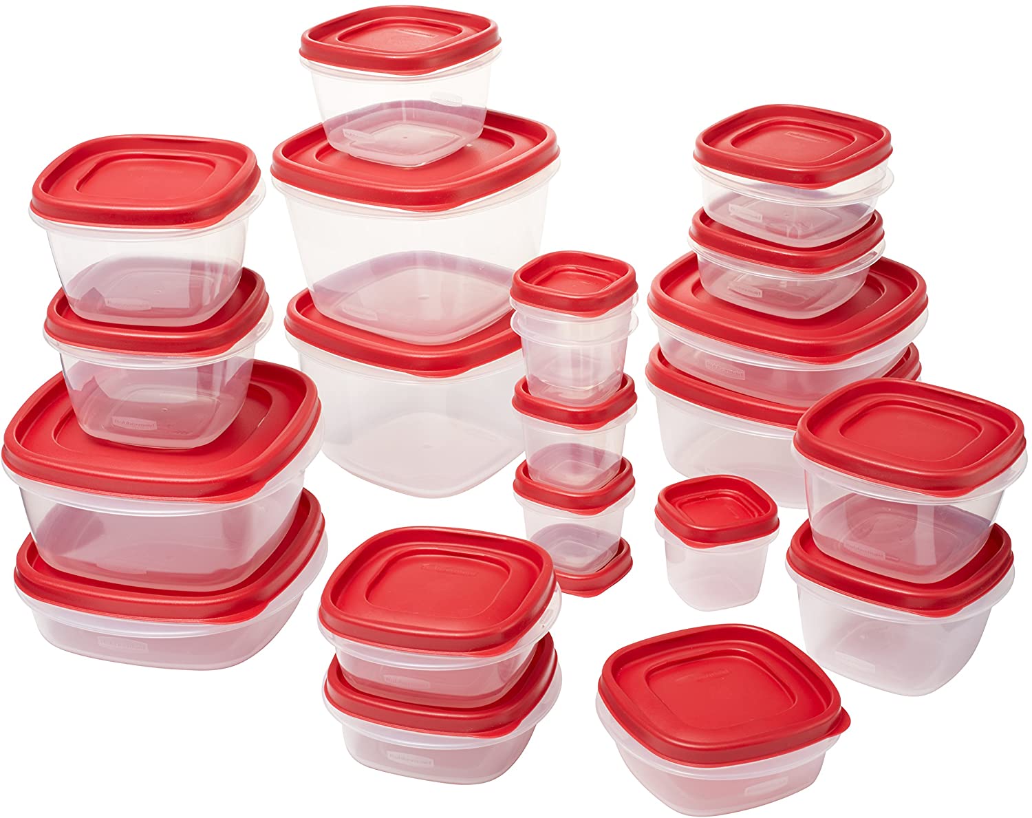 Rubbermaid Easy 뚜껑 찾기 식품 저장 용기, Racer Red, 42-Piece Set 1880801