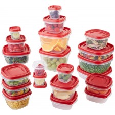 Rubbermaid Easy 뚜껑 찾기 식품 저장 용기, Racer Red, 42-Piece Set 1880801