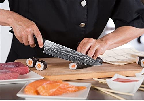 전문 요리사 칼 사시미 칼 전설 시리즈 일본어 VG10 다마스커스 강철 햄머 드 피니쉬 8 