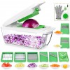 CHUGOD 야채 쵸퍼 Mandol Slicer Dicer, 새롭게 개량 한 양파 절단기 Heavy Duty All in One 과일 Cuber 멀티 블레이드 부엌 음식 치즈 격판 덮개 달걀 분리기 (짙은 녹색)