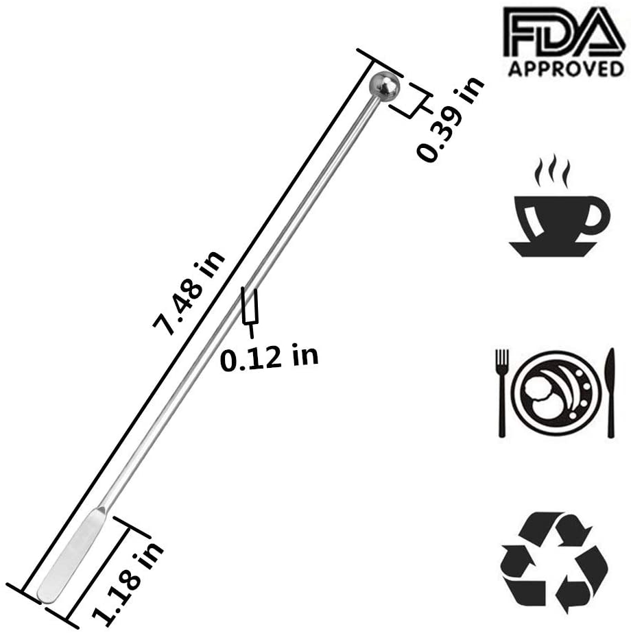 스테인레스 스틸 커피 음료 교반기 작은 직사각형 패들과 함께 칵테일 음료 퀴즈 스틱 7.48 