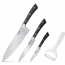 요리사 칼 Aicok Professional Chef Knife Set, 4 피스 요리사 칼, 독일 고 탄소 스테인레스 스틸 주방 칼은 과일, 야채, 고기, 육류 절단, 깎기, 절단