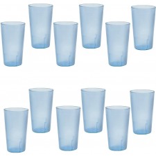 32 온스. (온스) 대중 음식점 텀블러 음료 컵, 쌓을 수있는 컵, 저항하는 상업적인 플라스틱, 12의 세트 - 파랗고