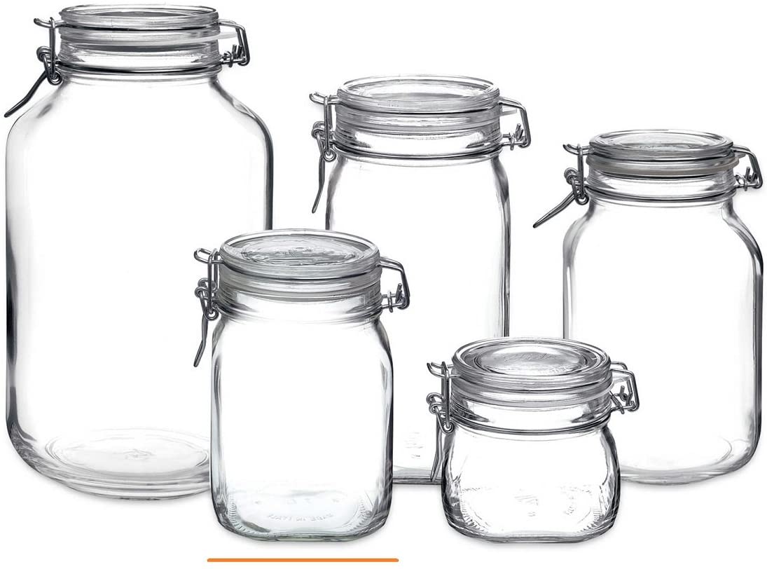 Bormioli Rocco B0727PL21D Fido Clear Jar .75 리터 25.25 온스 (2 개 팩)