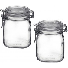 Bormioli Rocco B0727PL21D Fido Clear Jar .75 리터 25.25 온스 (2 개 팩)