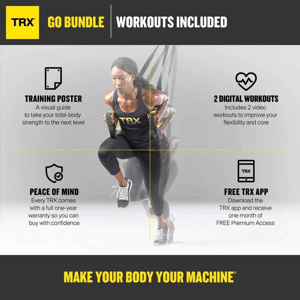 TRX GO 번들 : GO 서스펜션 트레이너, 트레이닝 Xmount, 4 개의 미니 밴드 및 TRX 트레이닝 트레이닝 세트 포함 스테인레스 스틸 워터 보틀