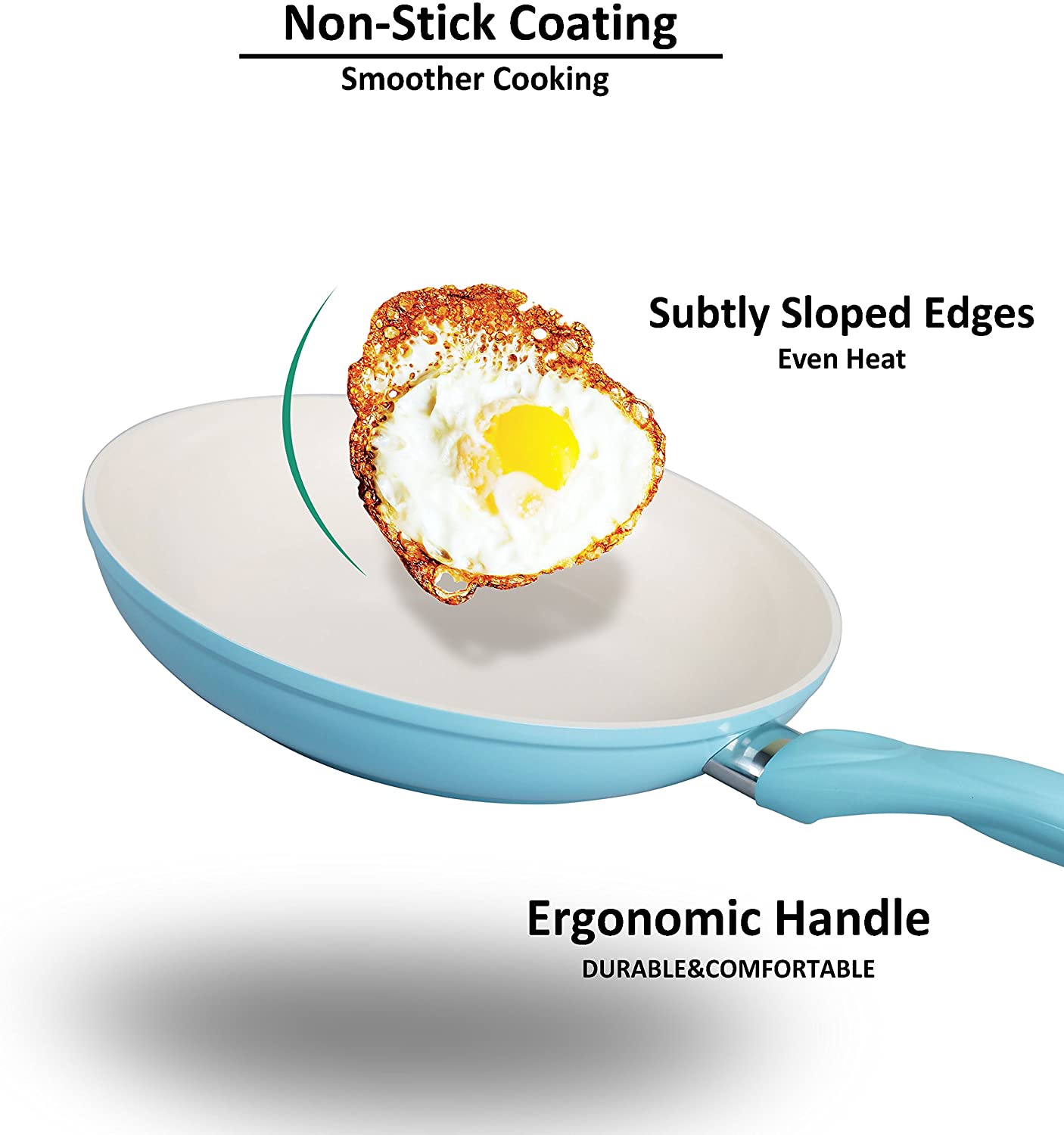 독일 (100 % PTFE, PFOA 및 APEO 프리) (10 인치)의 세라믹 비 점착성 코팅을 사용한 10 