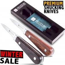 Oyster Shucking Knife 2 개 세트 - 전문가 용 굴 칼 Knuck Shucker Clam Opener Kit - 멋진 보너스 전자 책 및 브로셔 포함