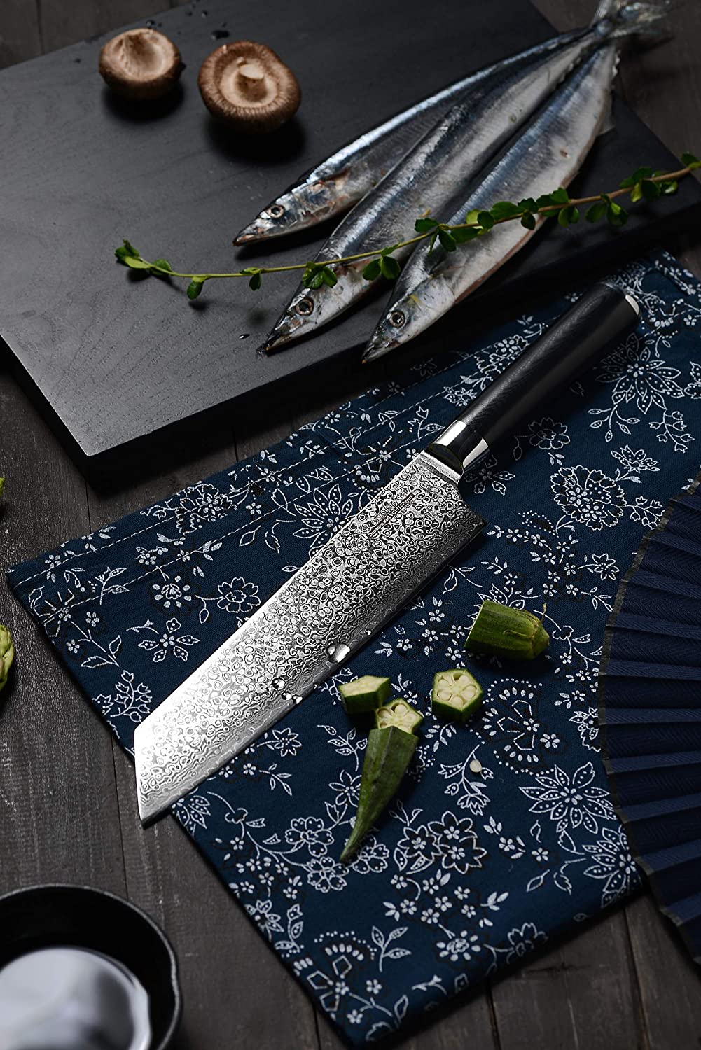 GRANDSHARP Kiritsuke Chef Knife 8.5 인치 VG10 Sharp Chef Damascus Professional 67-Layer 고탄소 스테인레스 스틸 절단 야채 고기 식칼 주방 주방용 칼[선물 상자]-인체 공학적 G10 손잡이