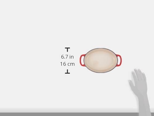르 크루제 서명 타원형 접시 주철 양손 냄비 IH 지원 24cm 체리 레드 20188-24-06