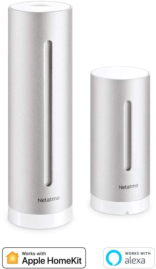 Netatmo 스마트 기상 관측소 - Wi-Fi, 라디오, 실내 및 실외 센서, 일기 예보, 아마존 알렉사 & 애플 홈킷, 히그로미터, 공기 품질, NWS01-EC