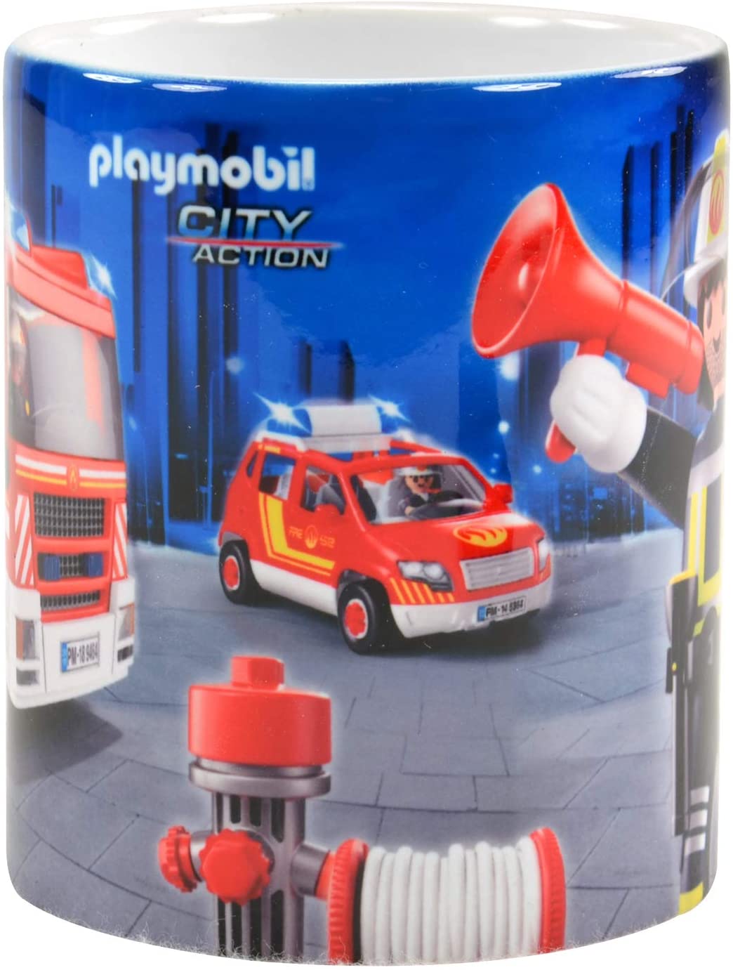 PLAYMOBIL 유나이티드 라벨 시티 액션 컵 컵 컵 커피 소방대, 320ml, 컬러풀, 320Ml