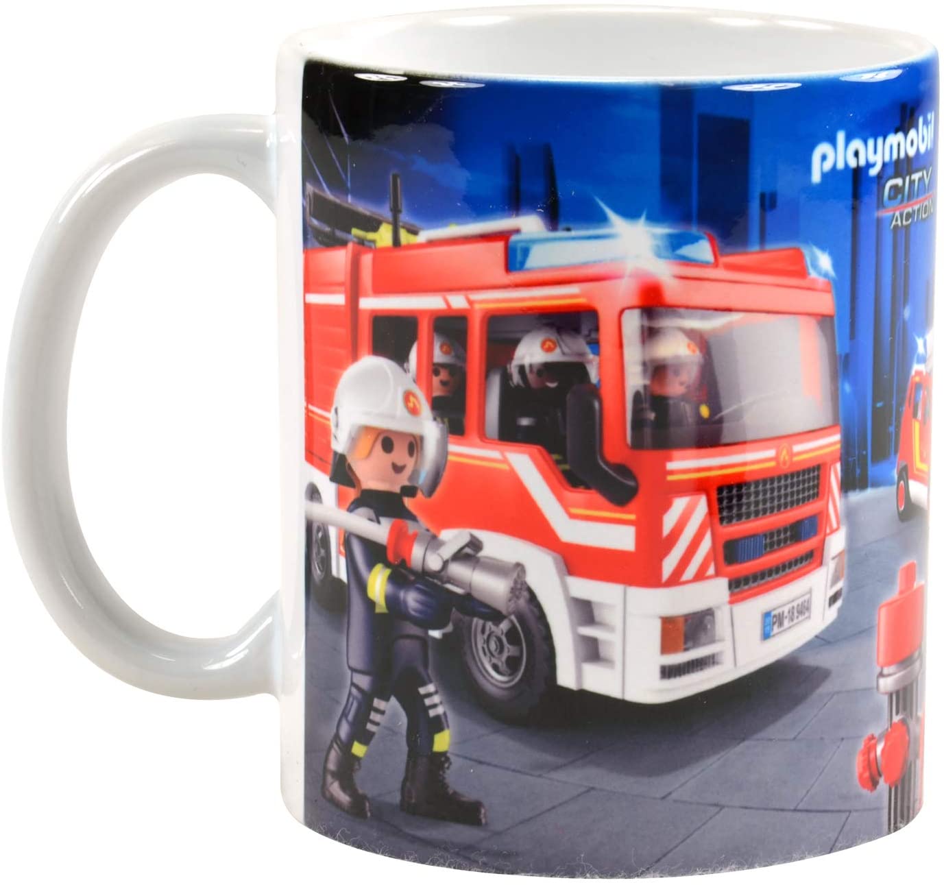 PLAYMOBIL 유나이티드 라벨 시티 액션 컵 컵 컵 커피 소방대, 320ml, 컬러풀, 320Ml