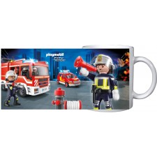 PLAYMOBIL 유나이티드 라벨 시티 액션 컵 컵 컵 커피 소방대, 320ml, 컬러풀, 320Ml