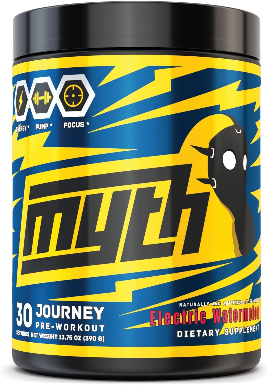 Myth Journey Pre Workout Powder-남성과 여성을위한 에너지 보충제 사전 운동-카페인, 알파 GPC, L- 시트룰린, 베타-알라닌-전기 수박, 30 회 분량 (2020 포뮬러)