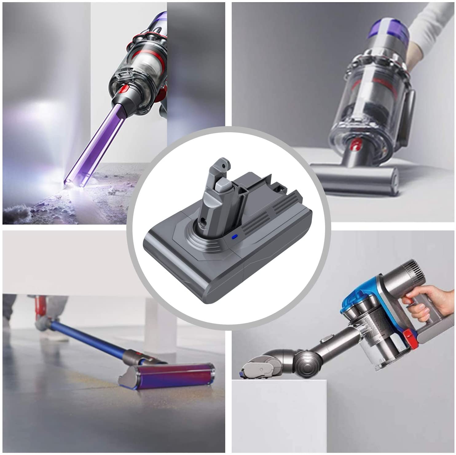 Shamnee 교체 Dyson V6 배터리 3500 mAh for Dyson v6 DC59 DC58 DC61 DC74 DC74 DC62 + 2 필터 + 2 드라이버 + 1 브러쉬